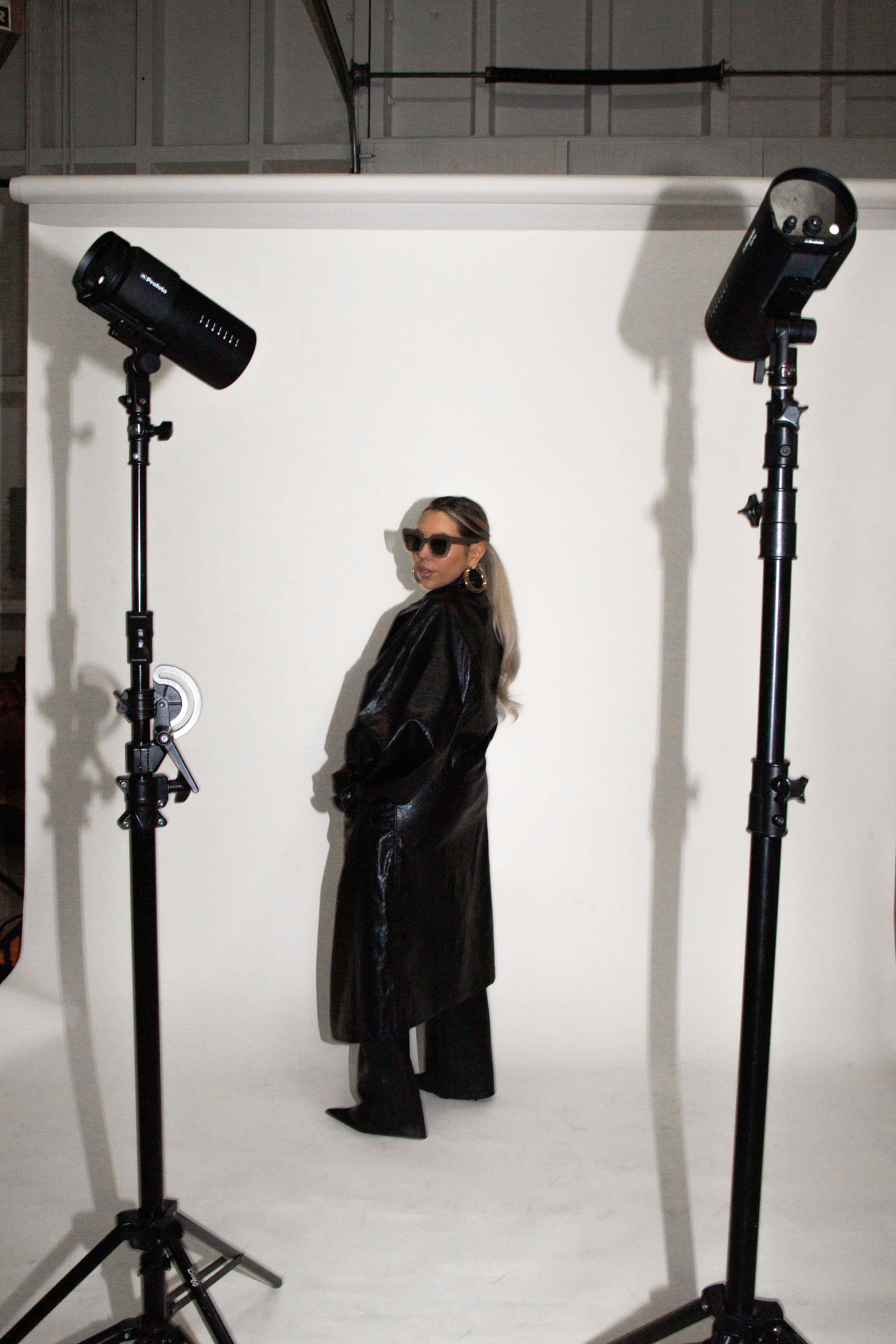 Krista Storm in the studio with photo lighting